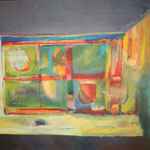 210 Fenster zur Welt, Acryl auf Leinwand, Brigitte Reich, 100 x 100 cm