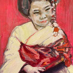 Geisha, Inspired by Japan, Acrylic on canvas, 24 x 30 cm, 20, Sold, Private Collection Lattrop