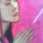 Prayer Thailand, 30 x 40 cm, Acrylic on canvas, Available at Deer daddy 770,-