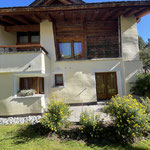 Gartensitzplatz der Ferienwohnung in Maloja Oberengadin