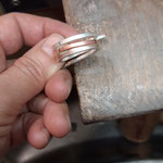 Bague 3 fils carrés mise en forme