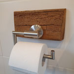rustikale WC-Papier Halterung aus historischem Eichenbalken (Nr. 17 ) Einzigartig - Highlight für dein Badezimmer !