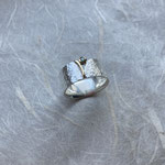 Brillantring Silber mit Goldfassung
