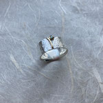 Brillantring Silber mit Goldfassung