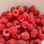 Frisch gepflückte Himbeeren...