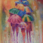 156 - sous la pluie - janvier 2020 - dimension 50x65 - encadré - VENDU