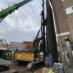 Begleitende Baustellenlärmmessung - Herstellung von Bohrpfähle eines Verbau - Main Yard Grüne Gasse in der Stadtmitte Frankfurt am Main
