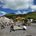 Beginn Zeltaufbau Internationales Walsertreffen