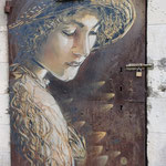 La Dame de Soissons, Portrait d'une inconnue de Christian Guémy, alias C215, Artiste Urbain et Pochoiriste