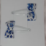 modèle 2 : microbarrettes cc noeuds liberty bleu
