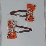 modèle 3 : microbarrettes cc noeuds liberty orange