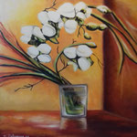 ORCHIDEE BLANCHE - HUILE 80/80 cm