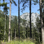Rückblick auf den Backenstein und das links davon liegende Kar, durch welches wir aufgestiegen waren