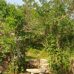 un petit banc en pierre du Quercy pour vos lectures en plein air 