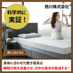 体に合わせた敷き寝具は 睡眠の質を改善させ 日中の披露を軽減する！　西川株式会社 オーダーメイドマットレス フィットする眠り
