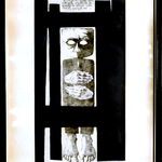 Titolo opera: s.t. Codice: 030 D, Pietro Gatti , 1964, Italia, carta, incisione 3/15 ,35x50 cm. Stile: informale, concettuale, citazione nel quadro: …il tempo mi appare come una cosa corpulenta da quando lo spazio non esiste più per me…