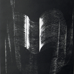 056 B Prestento Giustina, “Omar”, 1992 Italia cartoncino nero Litografia 58/81 realizzata sulla musica di Franco Donatoni 34x40 cm.
