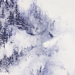 Aquarelle paysage brumes - Brume I - 55x45cm - 2022