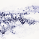 Aquarelle paysage brumes - Brumes IV - 55x45cm - 2022