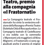 Teatro, premio alla compagnia i Frastornati (Giornale di Sicilia del 23 ottobre 2016).