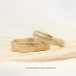 "Path" - Ringe Gelbgold 750 Damenring mit 16 Brillanten 1834.-/ Herrenring 1860.-