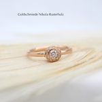 "Roma" - Verlobungsring Roségold 750 mit Brillant 0.2ct und 11 Minibrillanten, 1764.-