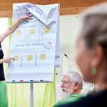 Erklärung des Rücken Konzepts von Rücken College am Flip-Chart