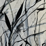 "verzweigt", 120x80, Mischtechnik mit Naturmaterialien auf Leinwand