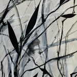 "verzweigt", 120x80, Mischtechnik mit Naturmaterialien auf Leinwand
