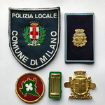 Polizia Locale Comune di Milano - cap badge, collar Pin & patch set