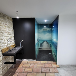 Bac de douche et vasque en pierre
