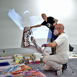 Live-Painting am 21. Juli 2016 in der whiteBOX (Foto: Gunter Hahn)