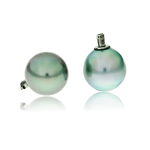 Tahiti-Perlen silber/blau mit Wechselmechanik