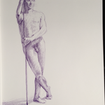 Standing Model with Staff