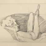 Model in Profile Reclines, but thighs are not forshortened