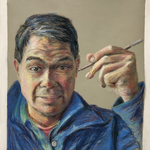 Pastel Self Portrait with Pastel Pencil 2023