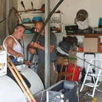 Handwerker bei den Arbeiten der Wasserversorgung