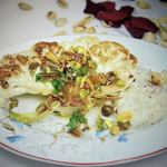 Blumenkohl Steaks mit Blumenkohl Stampf