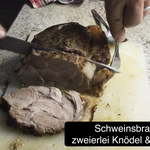 Schweinsbraten mit zweierlei Knödel und Stöcklkraut