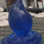 "Teardrop" uit transparant Kobalt Blauw