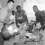 Performing with Madunin Kante and Fakaba, Bamako 1997