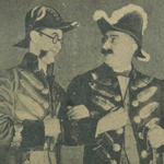 Konrad Tom i Ludwik Lawiński jako dyplomaci w skeczu Konflikt w t. Qui Pro Quo ( Warszawa 1929)