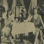 Robert Boelke, Elżbieta Dziewońska, Julian Krzewiński, Seweryna Broniszówna, Lucjan Krzemieński w sztuce Płomienna noc ( T.Polski Warszawa 1926 )