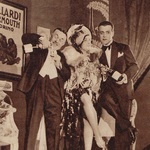 Antoni Fertner (dyr. Woreczek),Maria Gorczyńska (Marysia Czupurkowska),Leon Łuszczewski (dyr. Krzesławski) w sztuce Panienka z dancingu ( T.Letni Warszawa 1929)