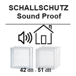 SEVES Glass Block Glassblock schallschutz dB Glasbausteine Glasstein Glasbausteine-center glass blocks glazen blokke bouwstenen sound proofing isolation acoustique proteccion solaris dämmung lärm 49 47 45 noise reduction Österreich Schweiz France briques 