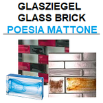 Vollglasziegel Glasziegel MATTONE POESIA Glasstein Solid Glass Brick Österreich Luxemburg Schweiz France briques de verre blocs de verre solides Danmark glas mursten faste glasblokke Nederland ne glazen stenen massieve glazen blokken Belgique