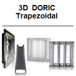 SEVES Glass Block Glassblock 3D DORIC Neutro MET Trapezoidal glasbausteine-center Glasbausteine glassteine glass blocks 19x19 33x33 Briques verre glazen blokken glasblokke glasblok bloques vidrio blocos vidro glasblock lasihelmet Schweiz Österreich Design