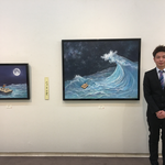 昭和会展にて受賞した「今夜は大漁！」と撮影
