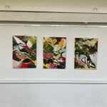 Lost garden, Triptichon, Acryl auf Leinwand, 3x 50x70