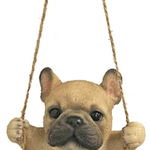 ブランコに乗ったワンちゃんのガーデンマスコットです。ワンちゃん本体：約15×10.5×6.5cm　ポリジレン　¥2,420